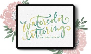 watercolor lettering in procreate online course
