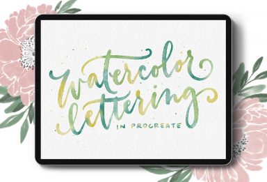 watercolor lettering in procreate online course