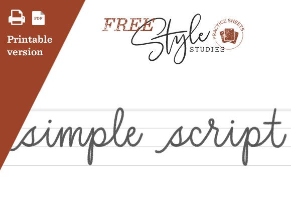 Style Studies Ep: 2 Simple Script printable