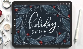 Paint Watercolor Holiday Greeting in Procreate