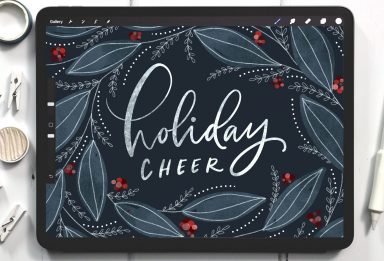 Paint Watercolor Holiday Greeting in Procreate