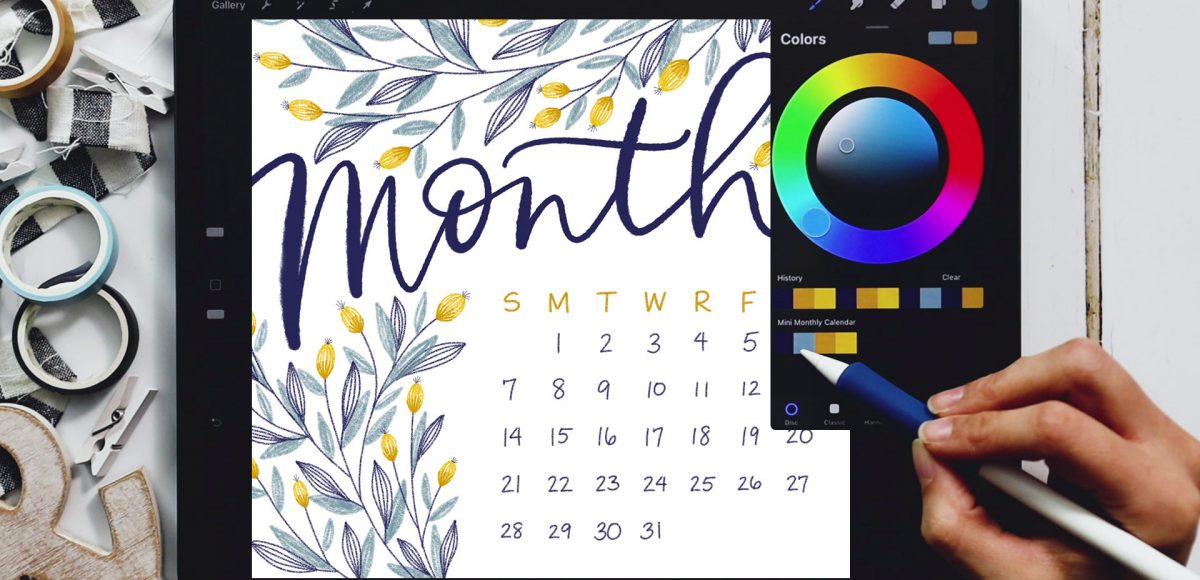 Design a Monthly Calendar in Procreate