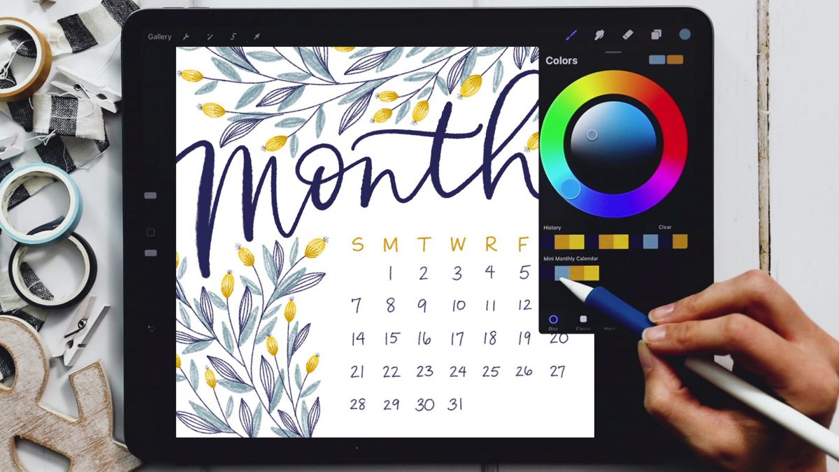 Design a Monthly Calendar in Procreate