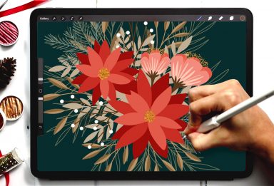 Flat Winter Florals in Procreate