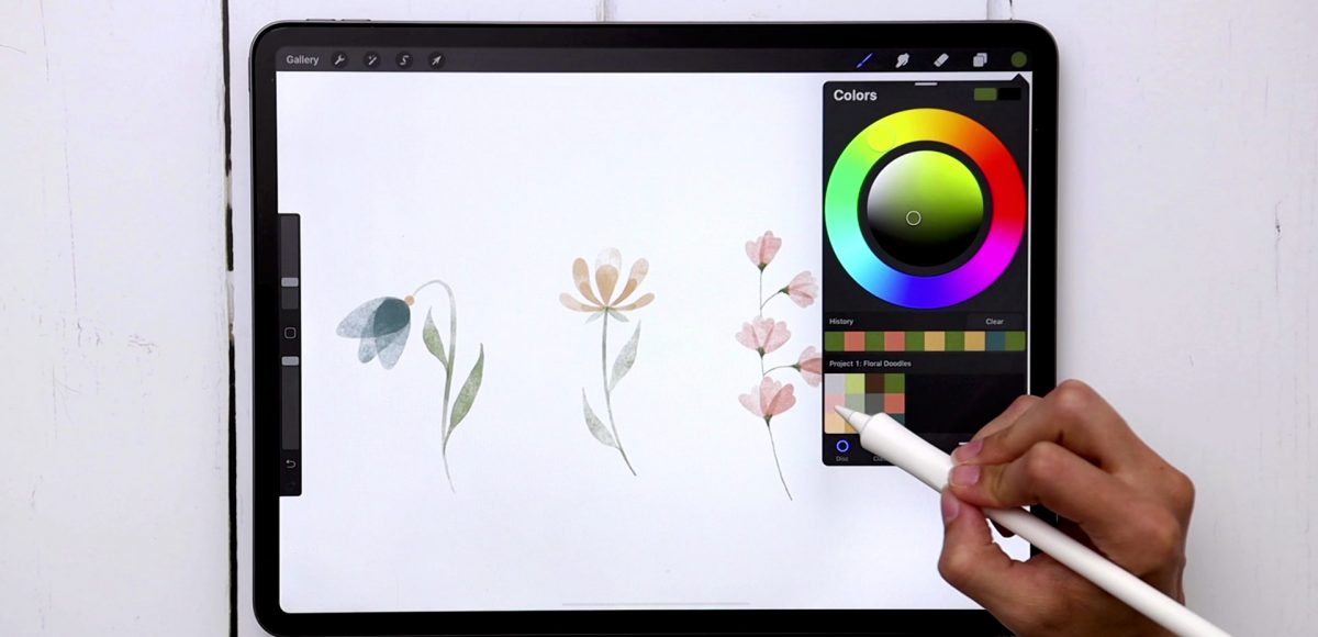 Paint 4 Watercolor Floral Doodles in Procreate - Every-Tuesday