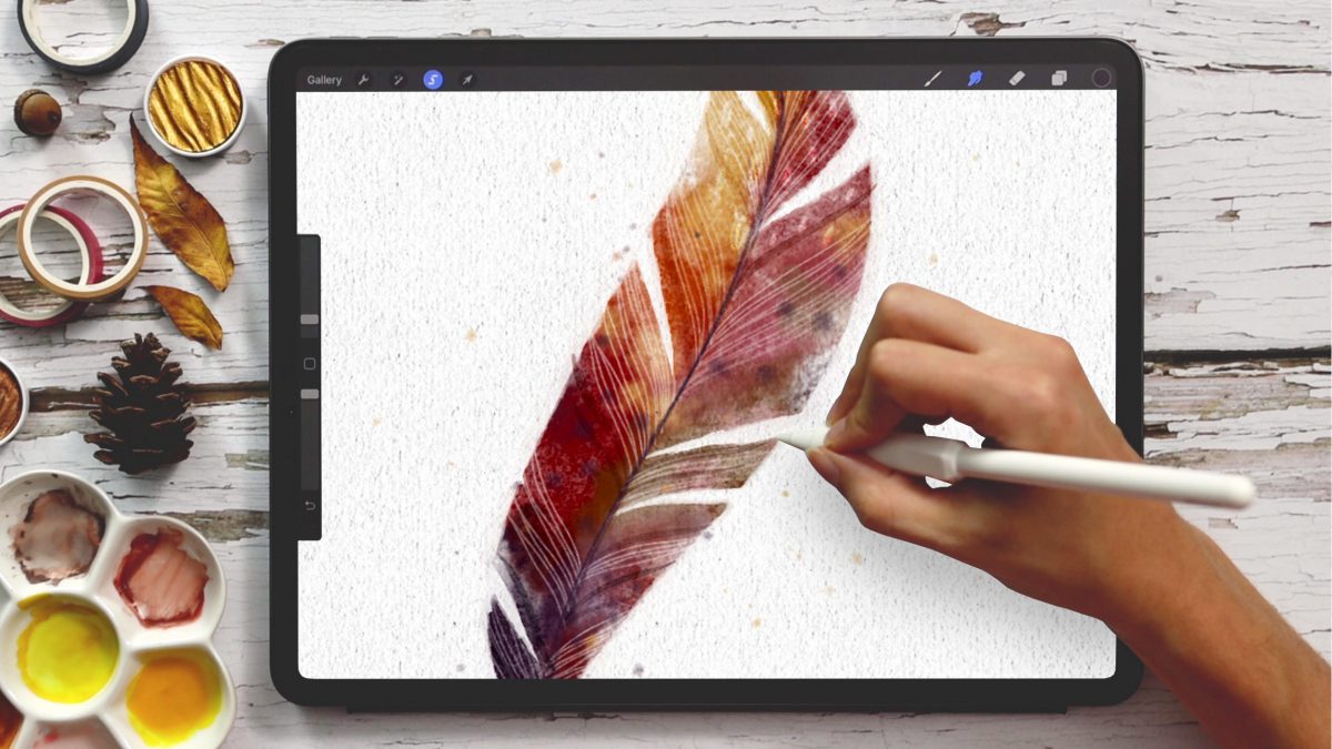 Paint a Watercolor Feather in Procreate