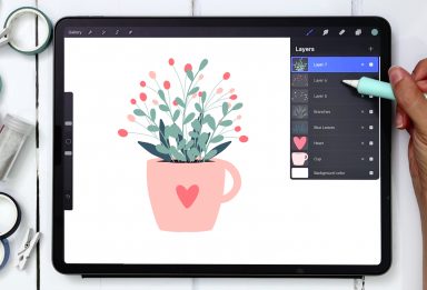 Cup of Flowers in Procreate