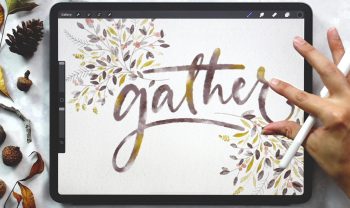 Fall Watercolor Lettering in Procreate