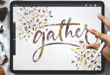 Fall Watercolor Lettering in Procreate