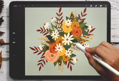 Flat Fall Bouquet in Procreate