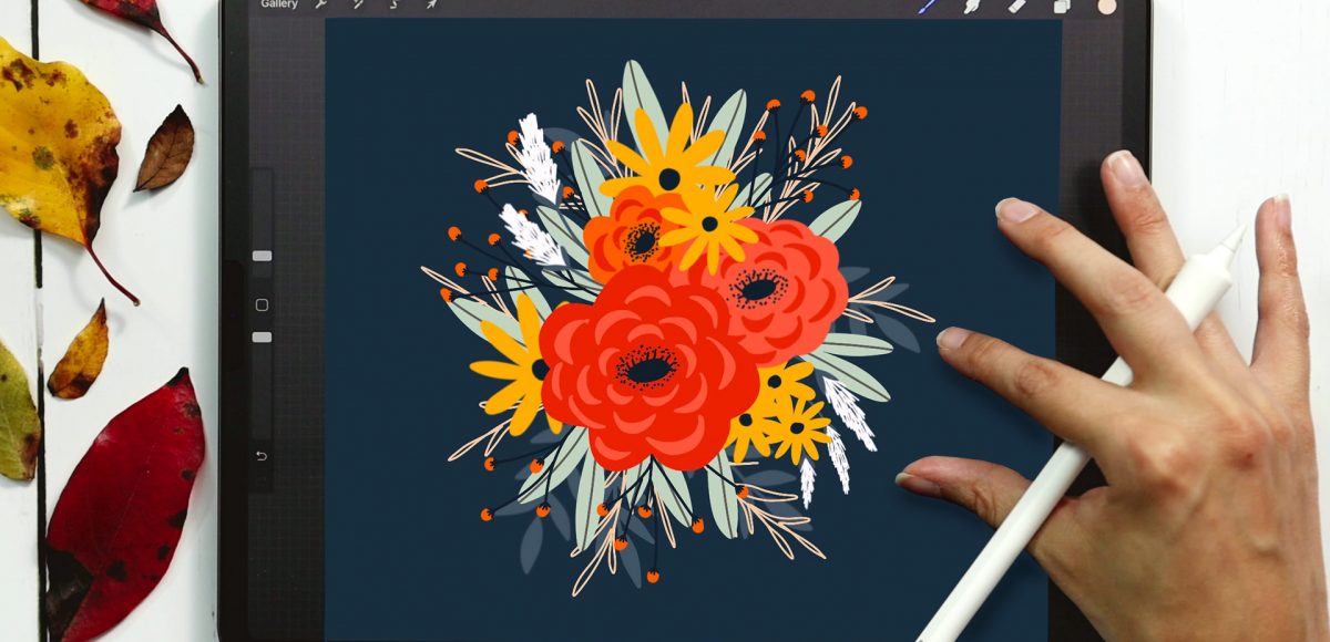 Flat Fall Florals in Procreate