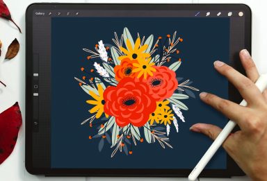 Flat Fall Florals in Procreate