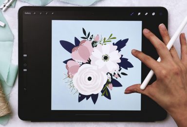 Flat Floral Bouquet in Procreate