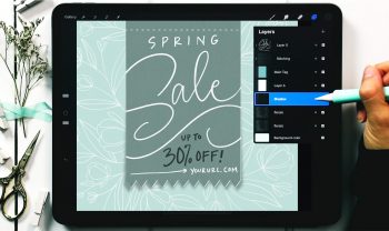 Floral Sales Tag in Procreate