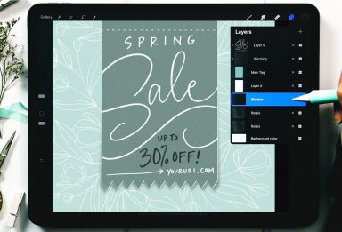 Floral Sales Tag in Procreate