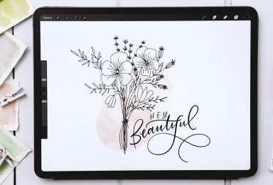Line Art Floral Bouquet in Procreate