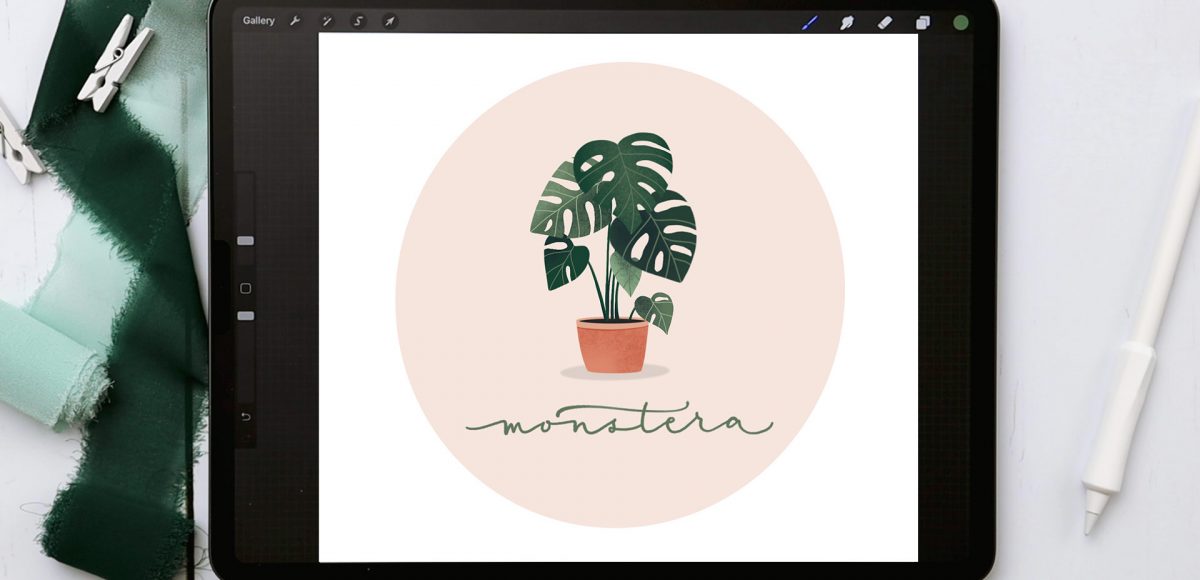 Monstera Plant in Procreate