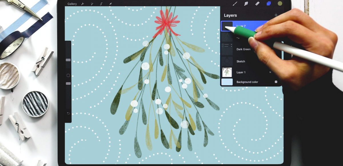New Years Greeting in Procreate