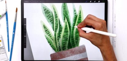 Paint a Watercolor Snake Plant in Procreate