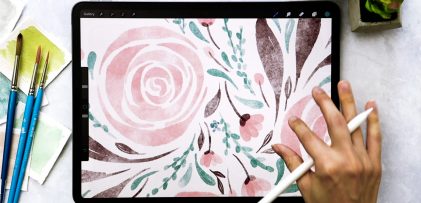 Simple Loose Watercolor Florals in Procreate