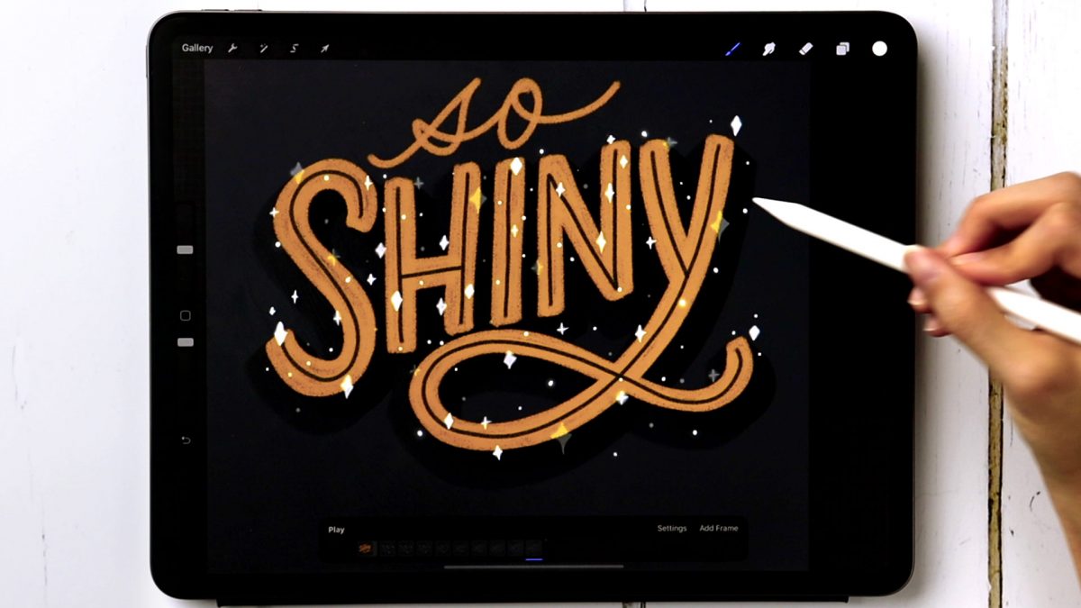 Sparkling Lettering Animation in Procreate
