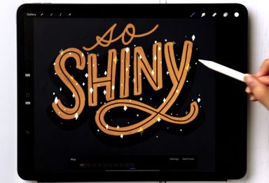 Sparkling Lettering Animation in Procreate