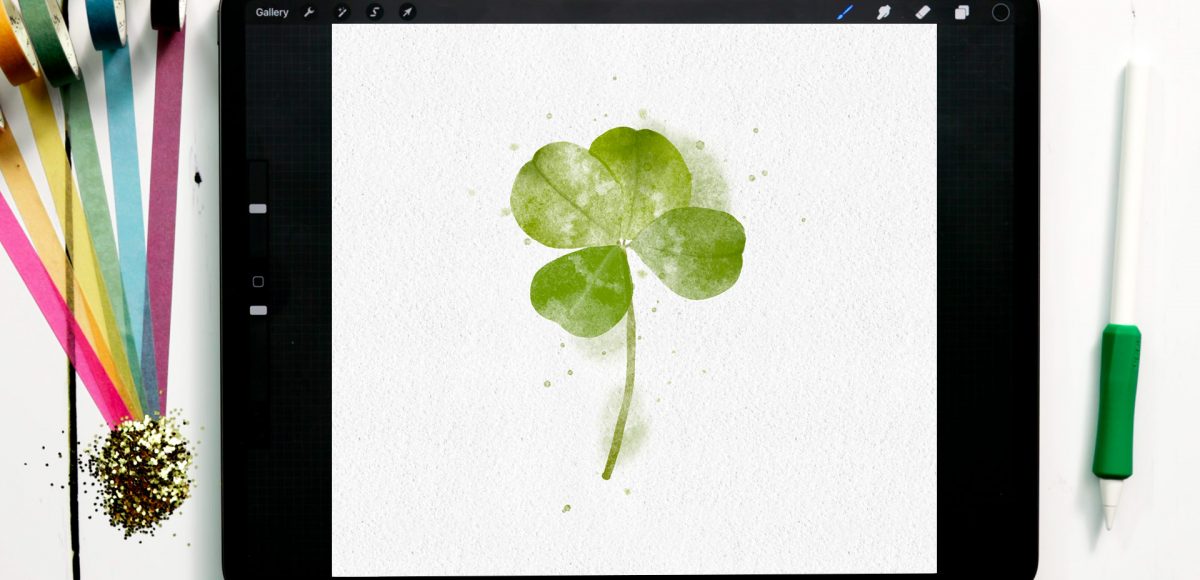 Watercolor Clover in Procreate