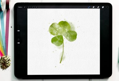 Watercolor Clover in Procreate