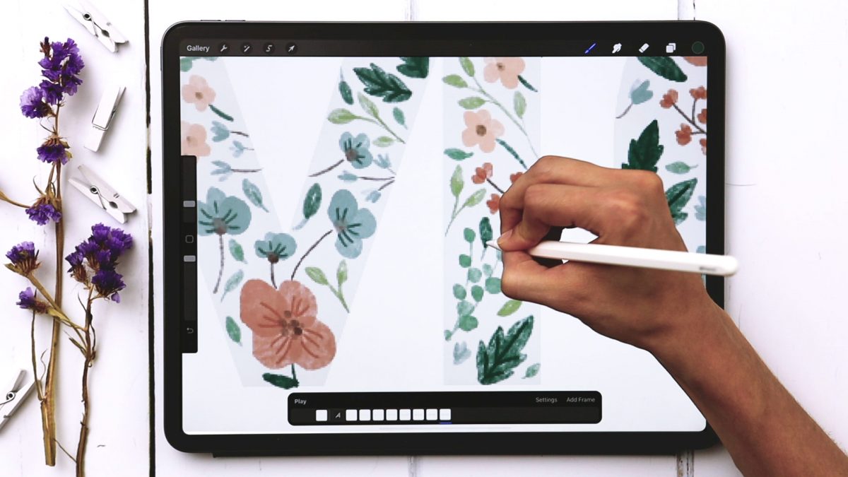 Watercolor Floral Animated GIF in Procreate