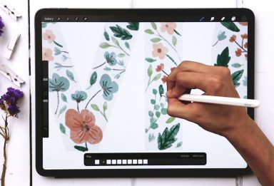 Watercolor Floral Animated GIF in Procreate