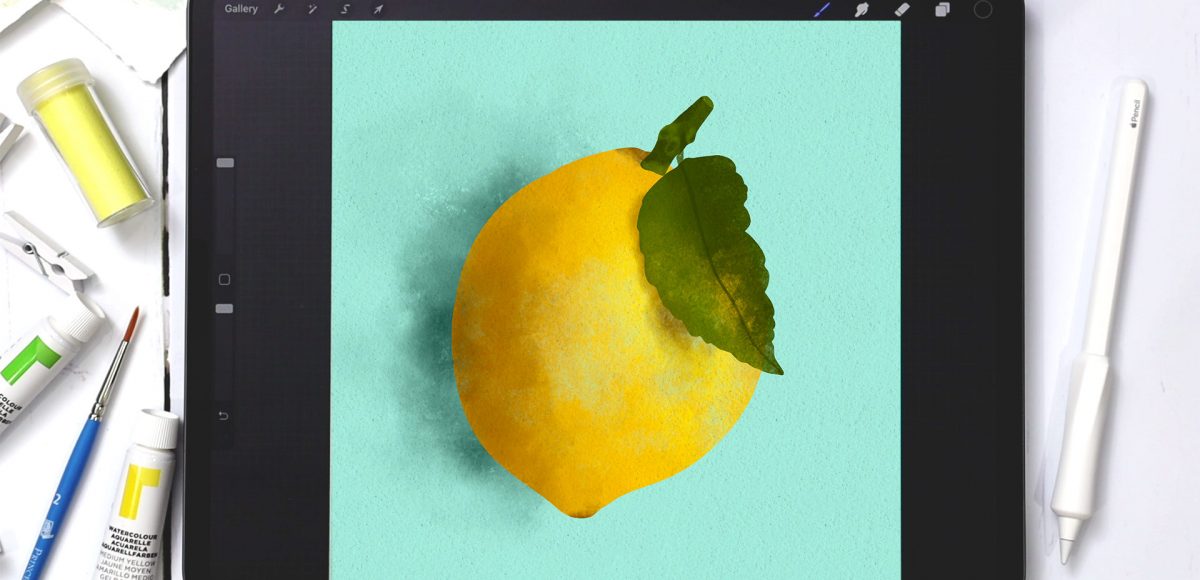 Watercolor Lemon in Procreate
