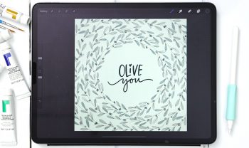 Watercolor Olive Wreath in Procreate