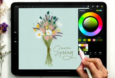 Messy Spring Wildflowers in Procreate