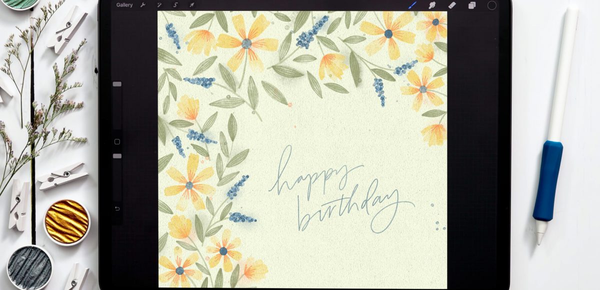 Spring Birthday Florals in Procreate