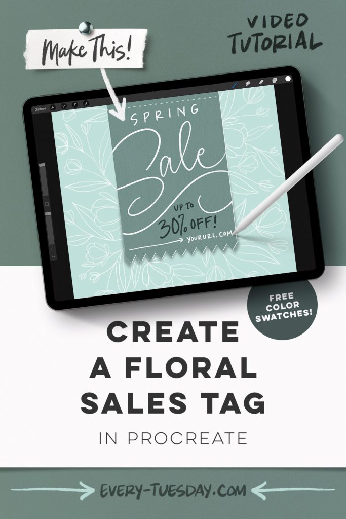 Create a Florals Sales Tag in Procreate