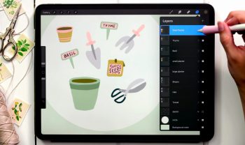 Paint Gouache Gardening Supplies in Procreate