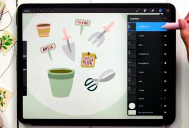 Paint Gouache Gardening Supplies in Procreate