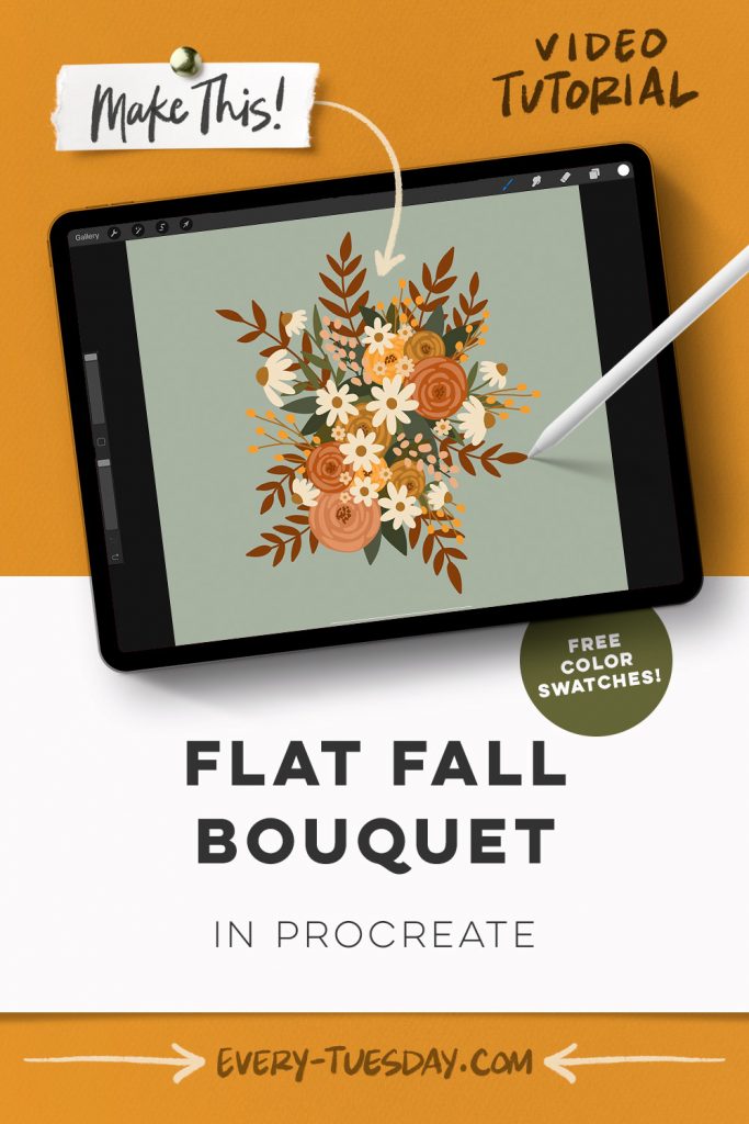 Flat Fall Bouquet in Procreate