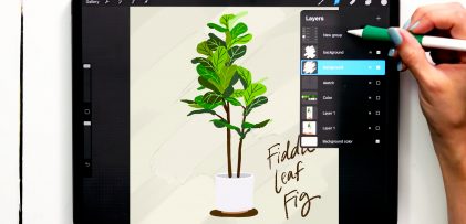 Paint a Gouache Fiddle Leaf Fig Tree in Procreate