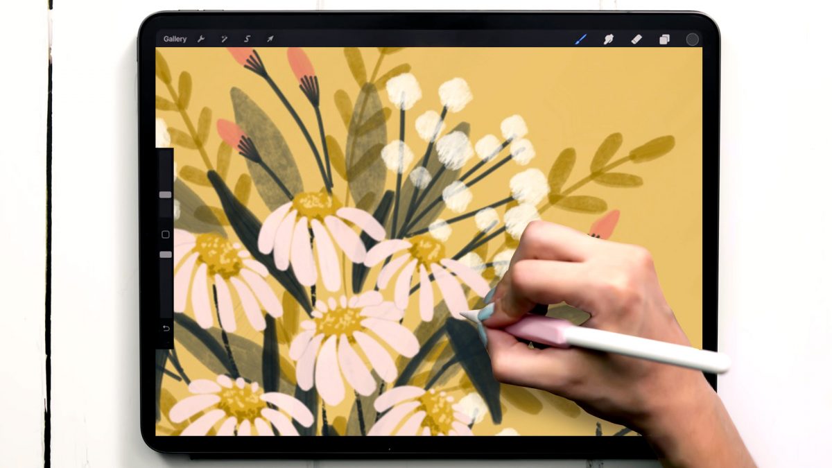 Paint Messy Gouache Wildflowers in Procreate