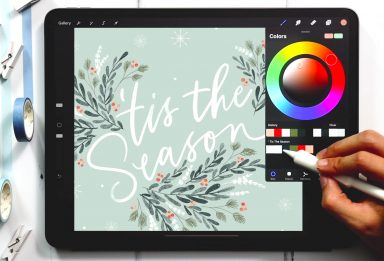 Tis the Season Holiday Greeting in Procreate