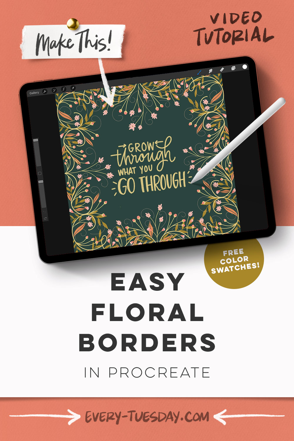 Easy Floral Borders in Procreate EveryTuesday