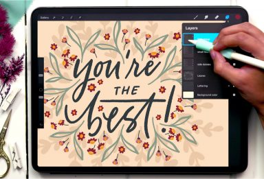 Easy Floral Lettering Using One Brush in Procreate