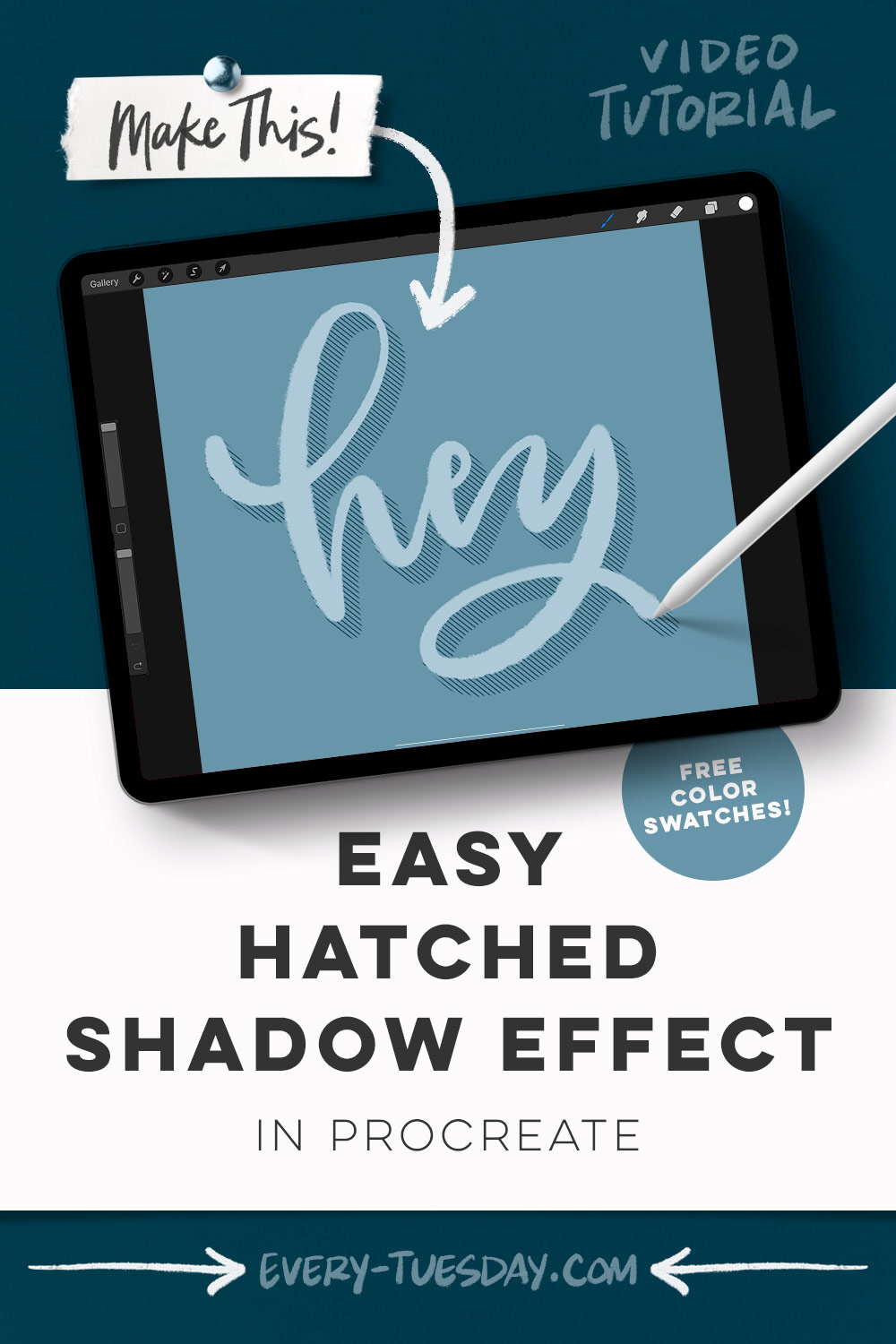 Easy 3D Hatched Shadow Effect in Procreate - Every-Tuesday | Blog ...