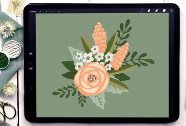 Flat Summer Florals in Procreate