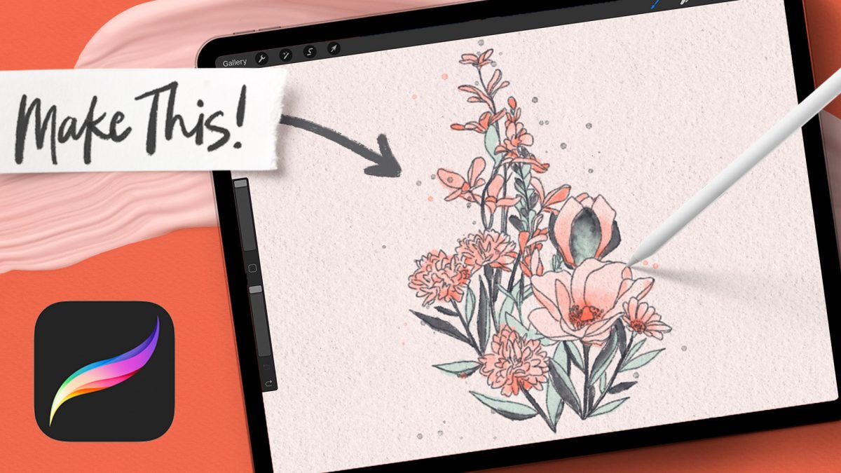 line art florals for beginners in procreate