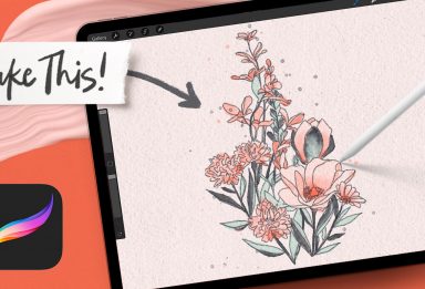 line art florals for beginners in procreate