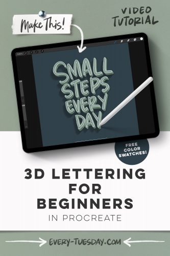 3D Lettering for Beginners in Procreate - Every-Tuesday