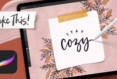 easy fall post it note in procreate