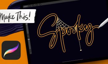 Spooky Spider Lettering Animation in Procreate